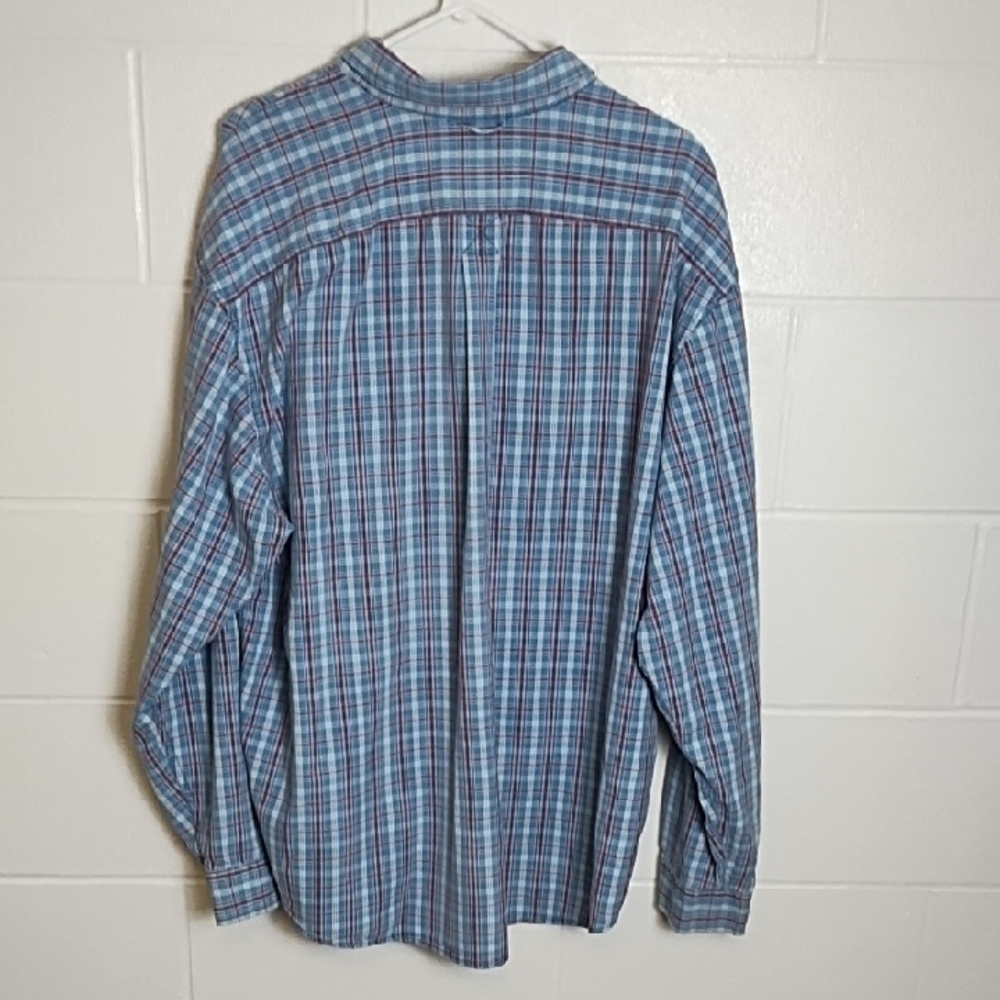Eddie Bauer Sports Shop Men's Blue Plaid Work Shirt Pocket Cotton - Picture 3 of 13